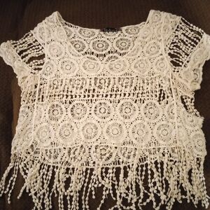 Ooh La La Crochet Crop Top Size Medium